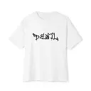 Trendy Devil Graphic Oversized Tee, Unisex Streetwear, Casual Wear