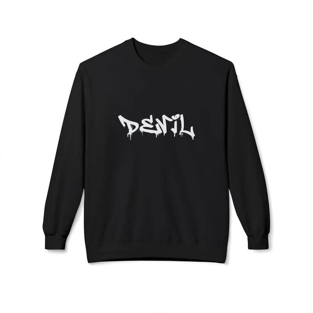Devil-Unisex Midweight Softstyle Fleece Crewneck Sweatshirt black