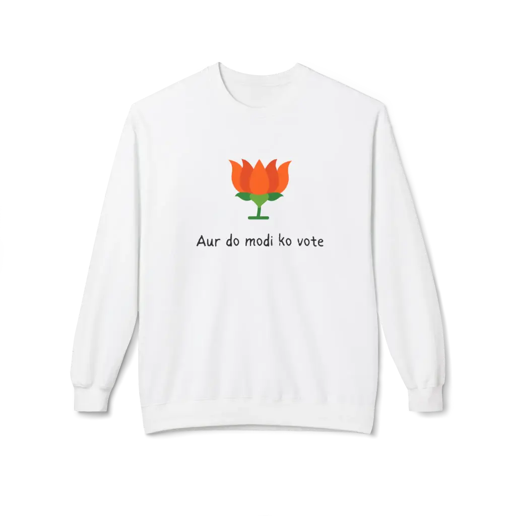 Modi Unisex Midweight Softstyle Fleece Crewneck Sweatshirt white