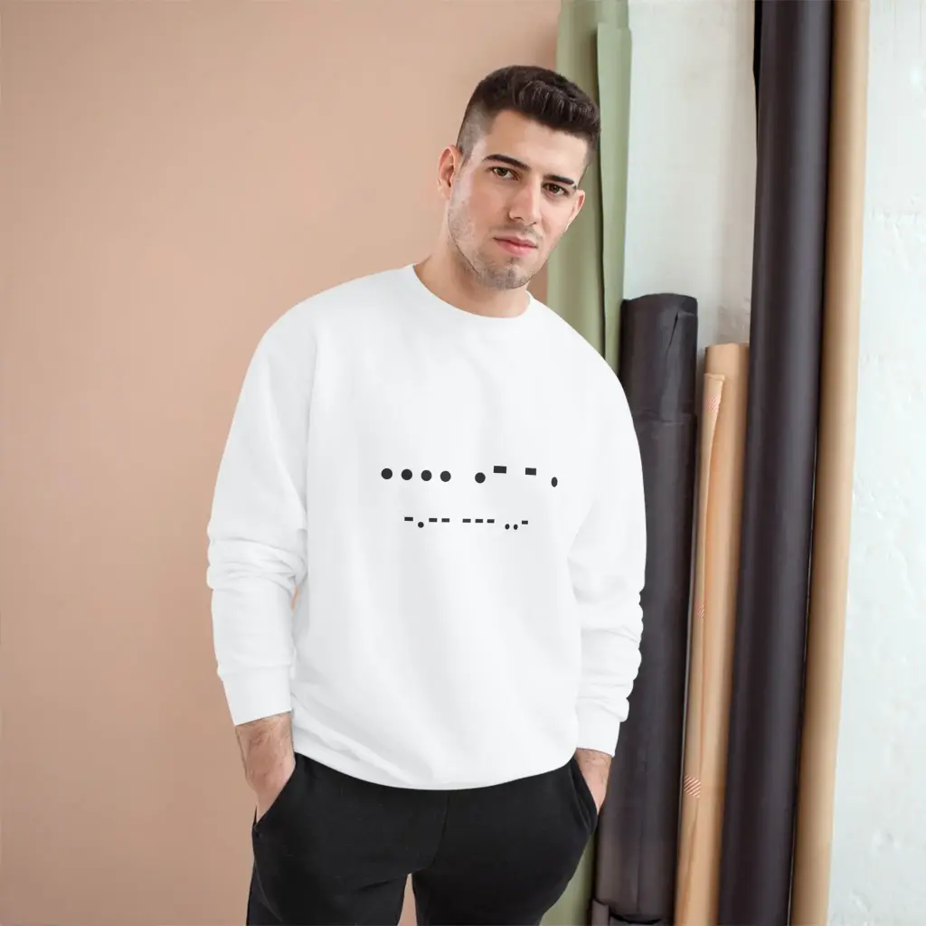 "Hate you" in morse code Unisex Drop Shoulder Sweatshirt